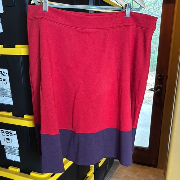 Boden Colorblock Red and Purple Women's Skirt Size 18L - Picture 1 of 6